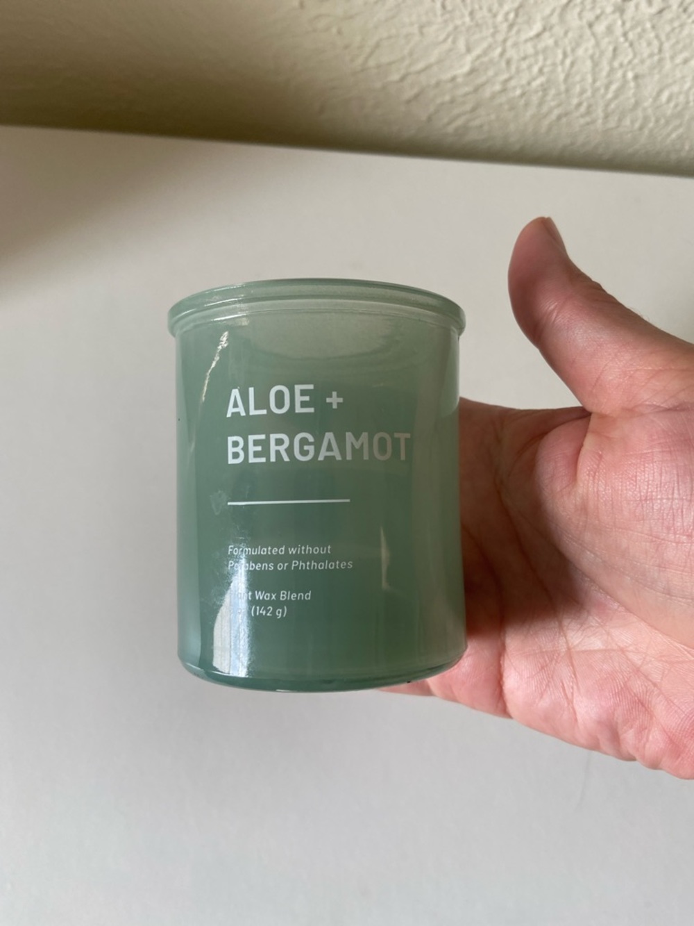 Aloe + Bergamot Empty Sage Green Glass Jar
